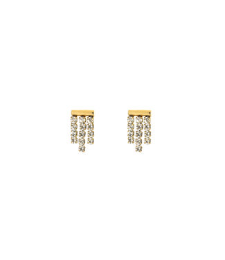 Gold Strass Stud Earrings