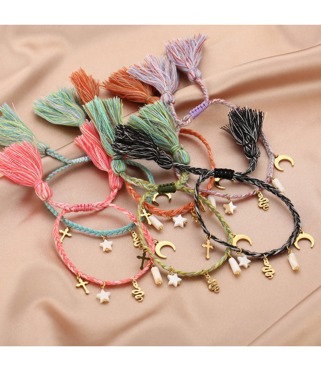 Braided Starry Charms Bracelet