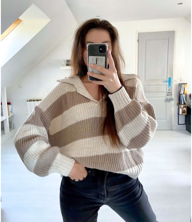 Stripes V-Neck Sweater