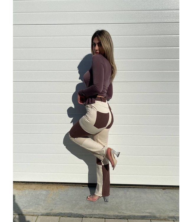 Color Blocking Jeans