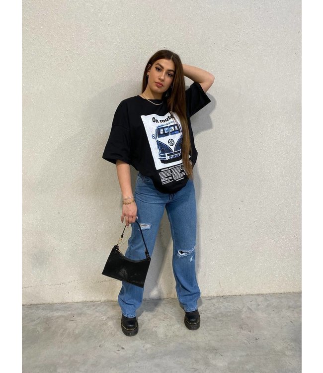 Cut Out Straight Jeans