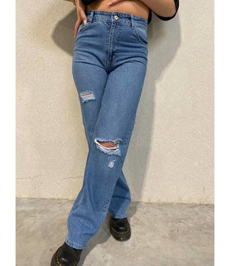 Cut Out Straight Jeans