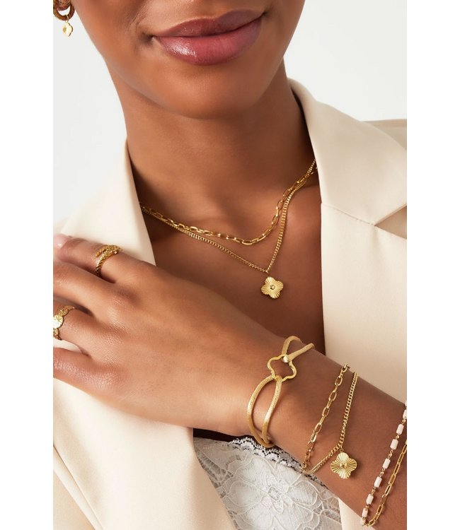 Double Heart Clover Bracelet