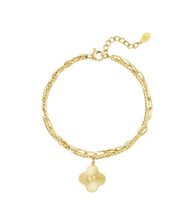 Double Heart Clover Bracelet