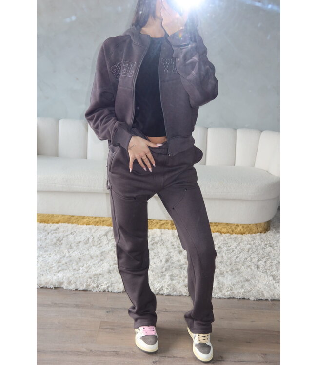 Premium Paneled Tracksuit / Meteorite Grey