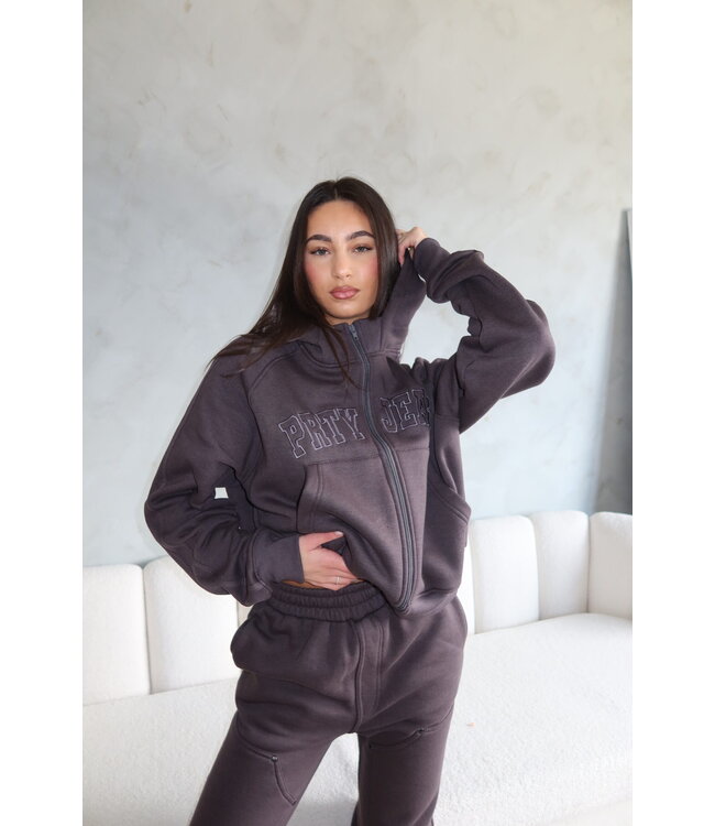 Premium Paneled Tracksuit / Meteorite Grey