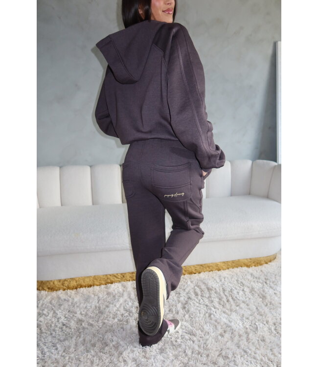 Premium Paneled Tracksuit / Meteorite Grey