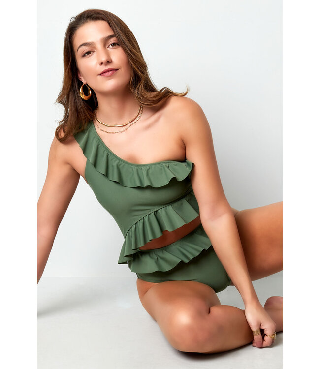 Cut Out Ruffle Bikini