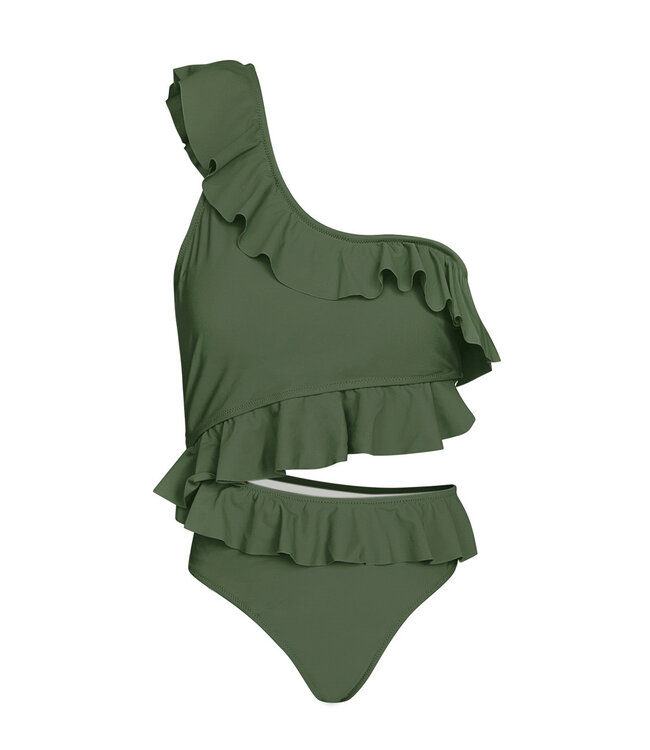 Cut Out Ruffle Bikini