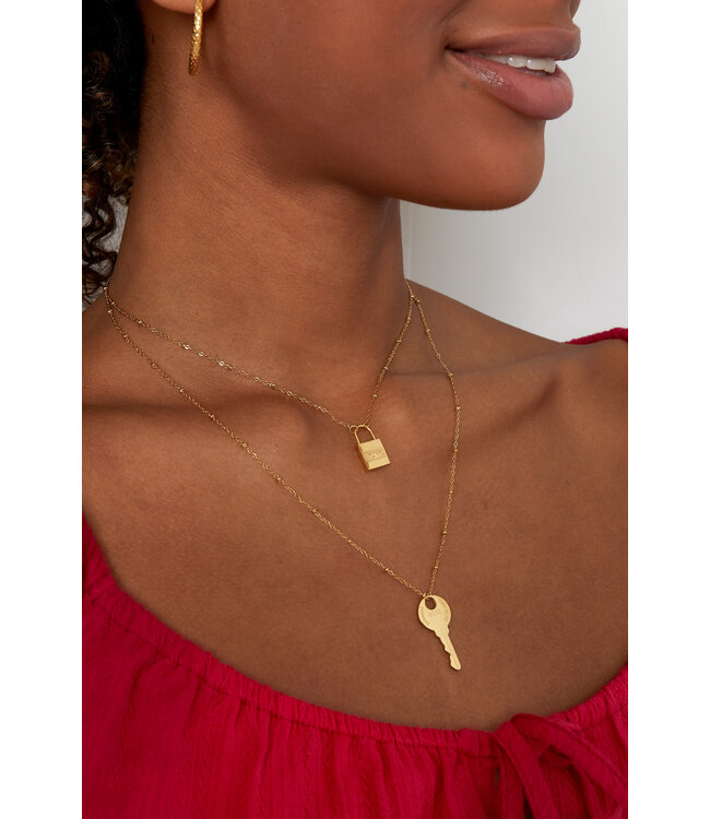 Double Key Lock Necklace