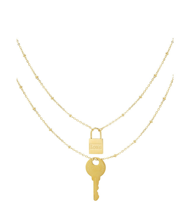 Double Key Lock Necklace