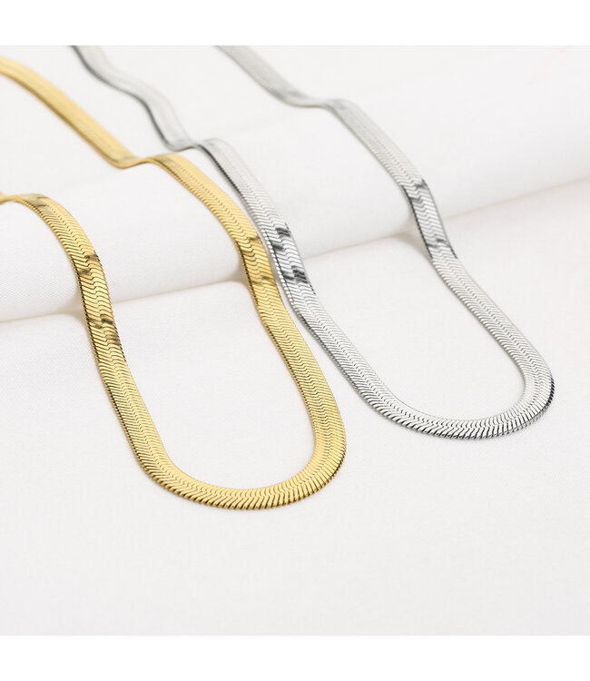 Gold Flat Chain Necklace