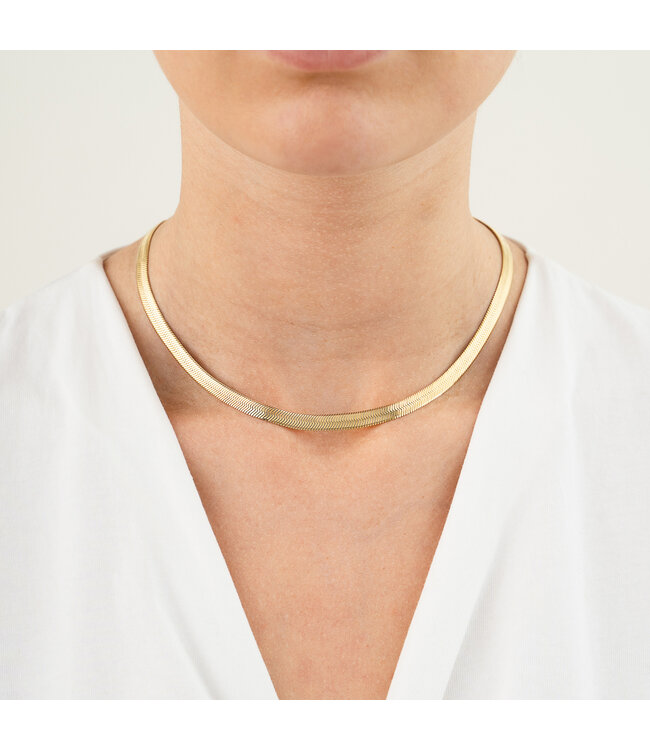 Gold Flat Chain Necklace