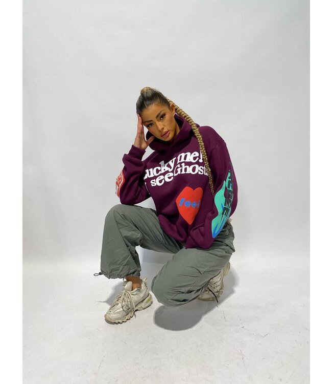 Lucky Me Ghost Hoodie / Magenta