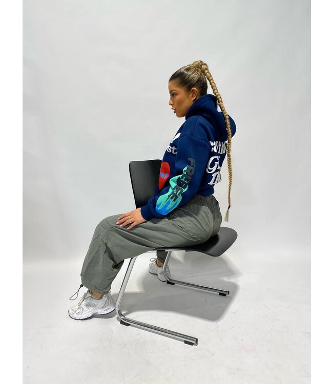 Lucky Me Ghost Hoodie / Navy Blue