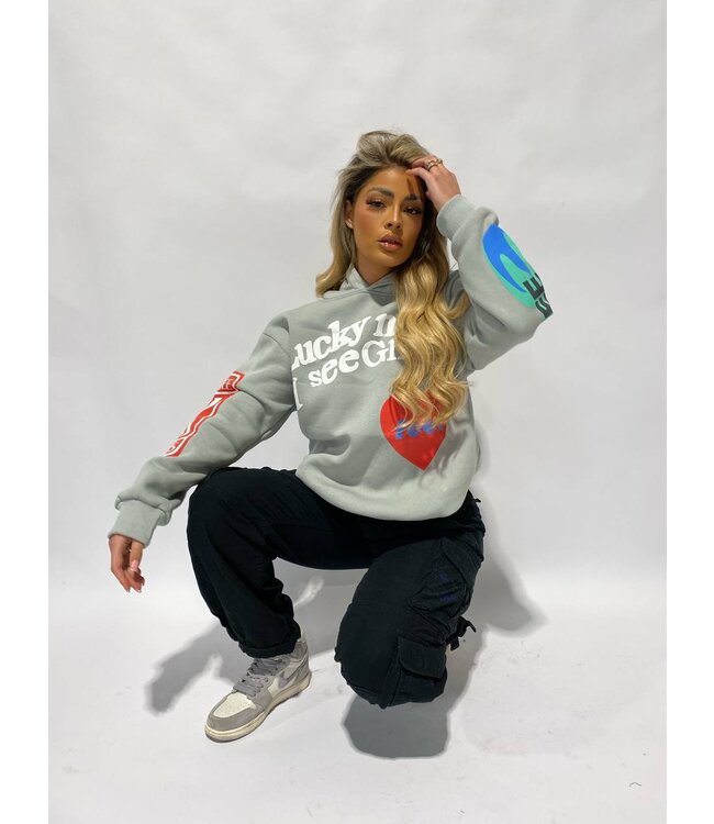 Lucky Me Ghost Hoodie / Grey