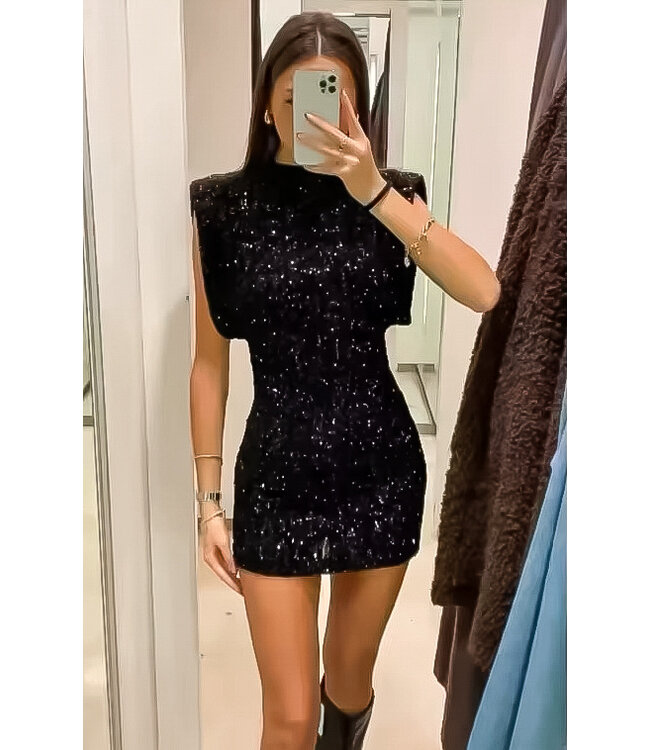 Draped Glitter Dress