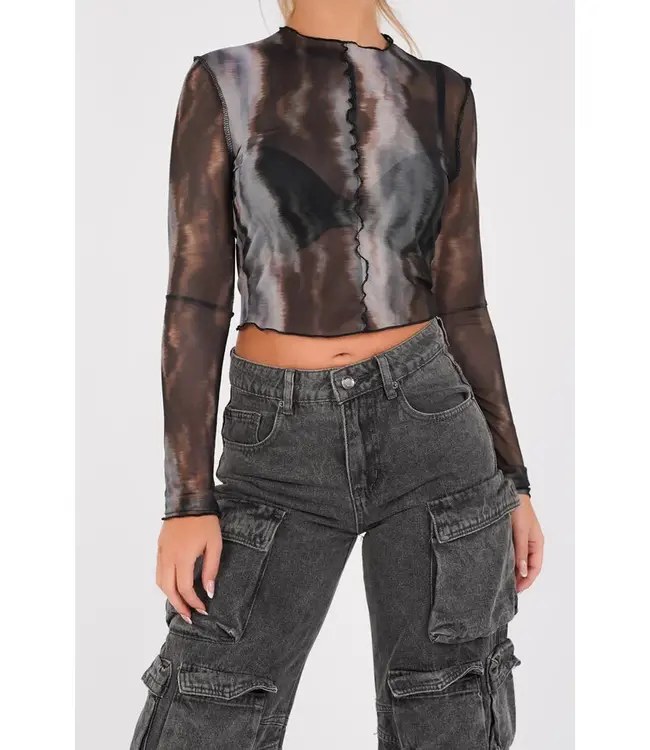 Mesh Tie-Dye Top
