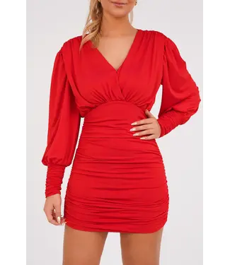 Pleated Dress / Red