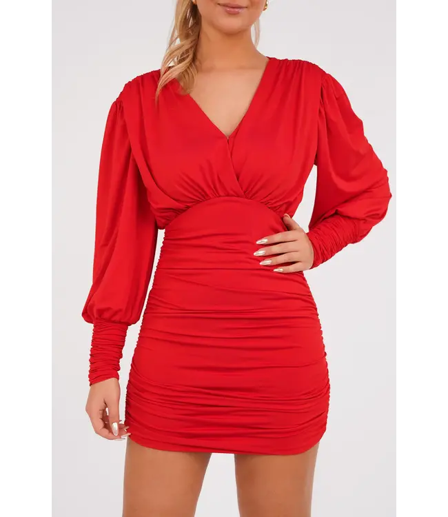 Pleated Dress / Red