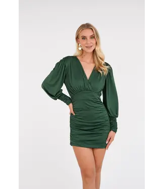 Pleated Dress / Dark Green