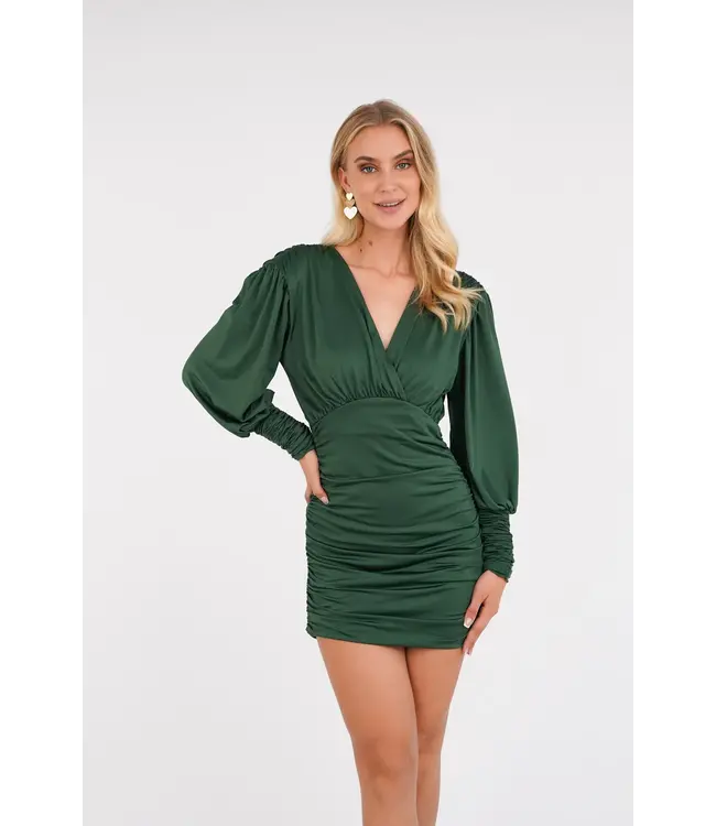 Pleated Dress / Dark Green