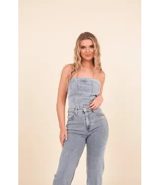 Denim Bandeau Top