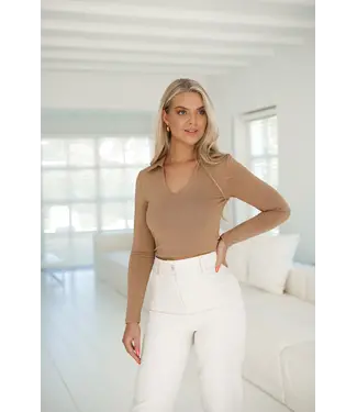 V-neck Longsleeve Crop Top