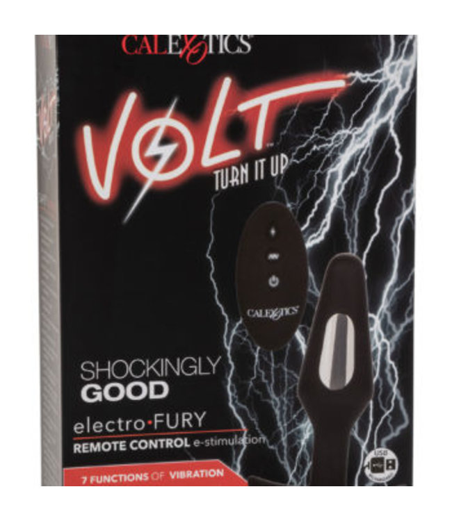 Calexotics Calexotics , Volt Fury  , Electro Butt Plug with Remote Control , Black , Medium
