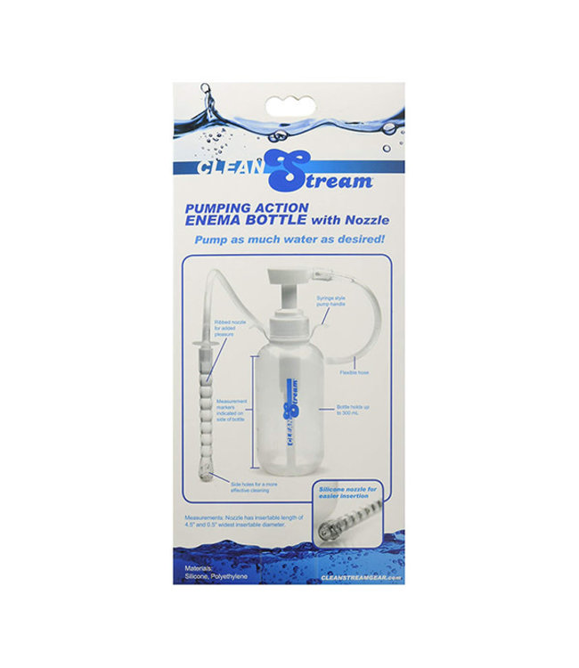 Clean&Steam CleanStream ,  Pump Action Enema Bottle with Nozzle