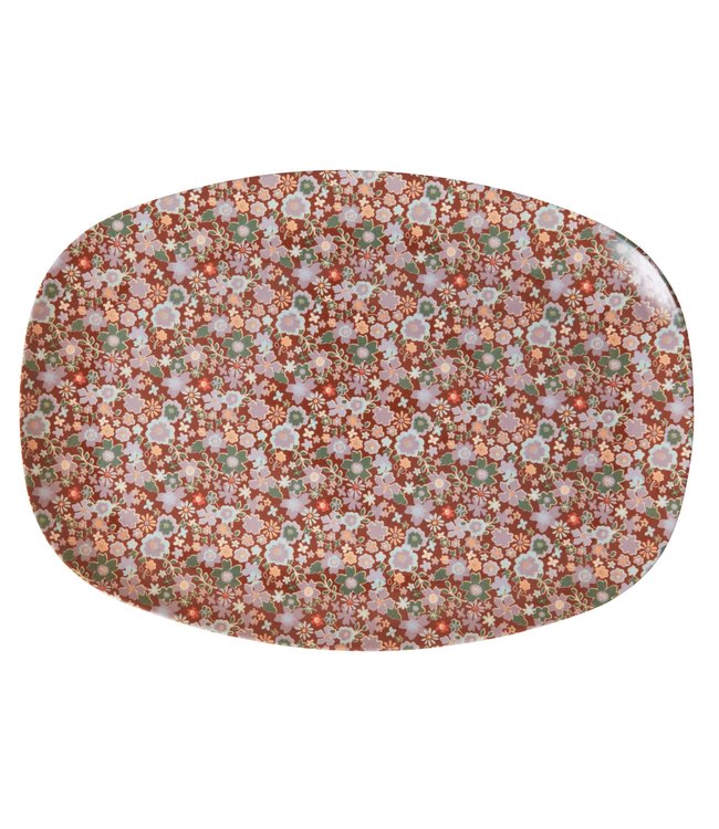 Rice Plate Fall Floral Print Small