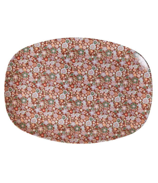 Rice Rice Plate Fall Floral Print Small