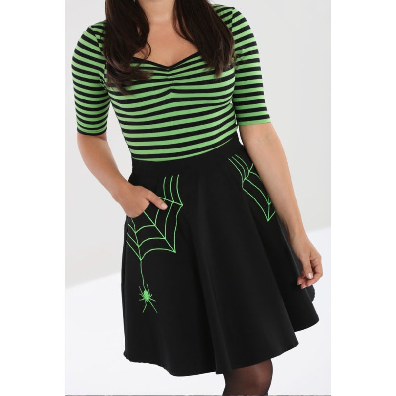 Hell Bunny Miss Muffet Mini Skirt green