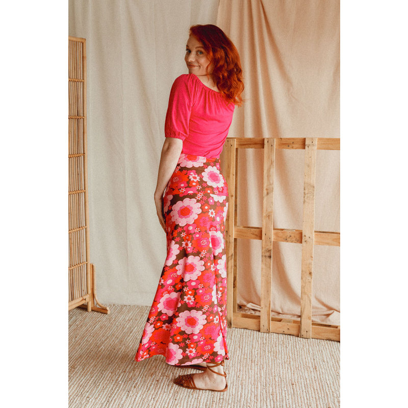 Long Skirt Troela Green & Pink