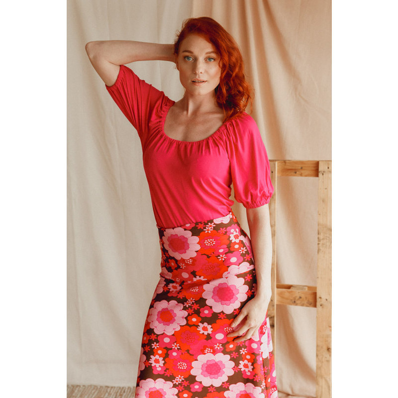 Long Skirt Troela Green & Pink