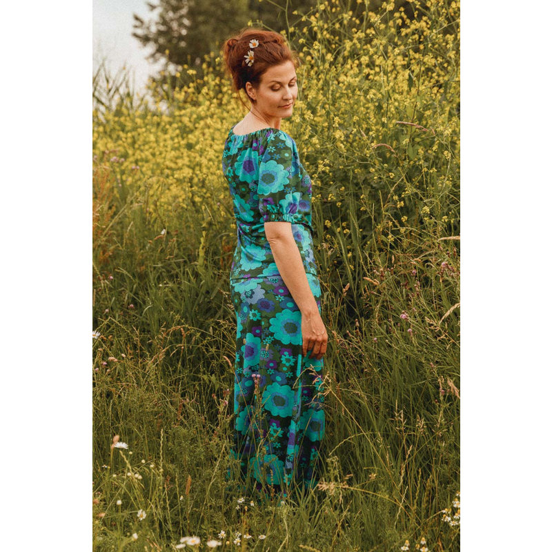 Long Skirt Troela Green & Pink