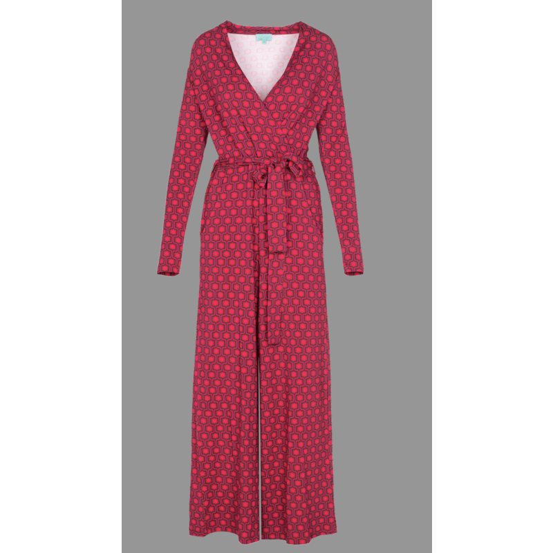 Wrap Jumpsuit Retro Red
