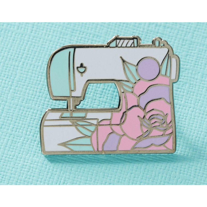 Floral Sewing Machine Enamel Pin