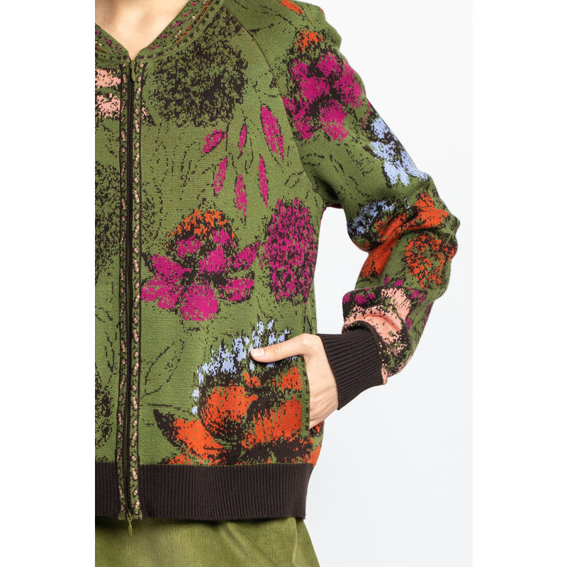 Jacquard Bomber Jacket, Floral Pattern
