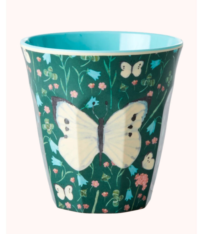 Rice Melamine Cup Butterfly Green