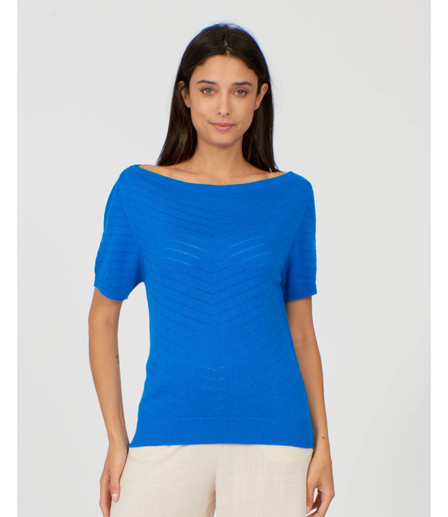 Pretty Vacant Boatneck Top Blauw