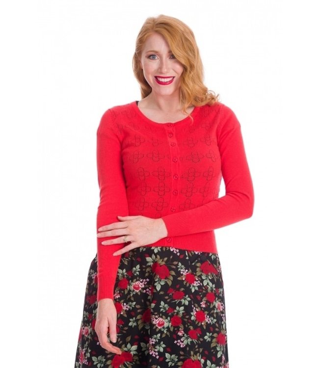 Cardigan Red Flower