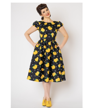 Collectif Demira Polka Lemon Dress