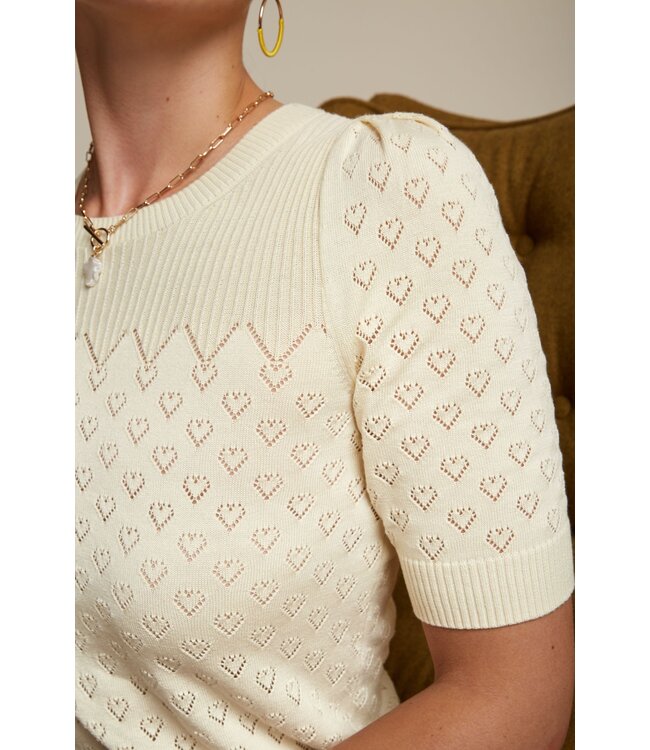 Bella Knit Top Heart Ajour