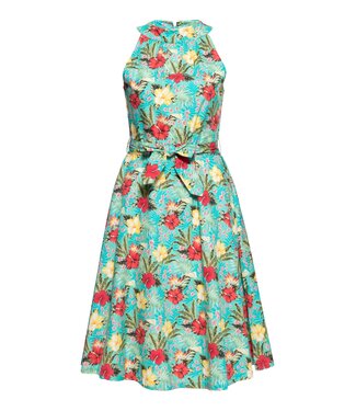 Queen Kerosin Swing Dress Hawaiian Flowers