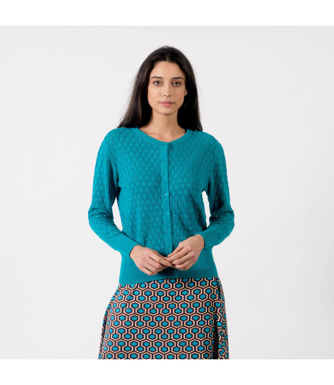 Gwen Diamond Cardi Tile Blue