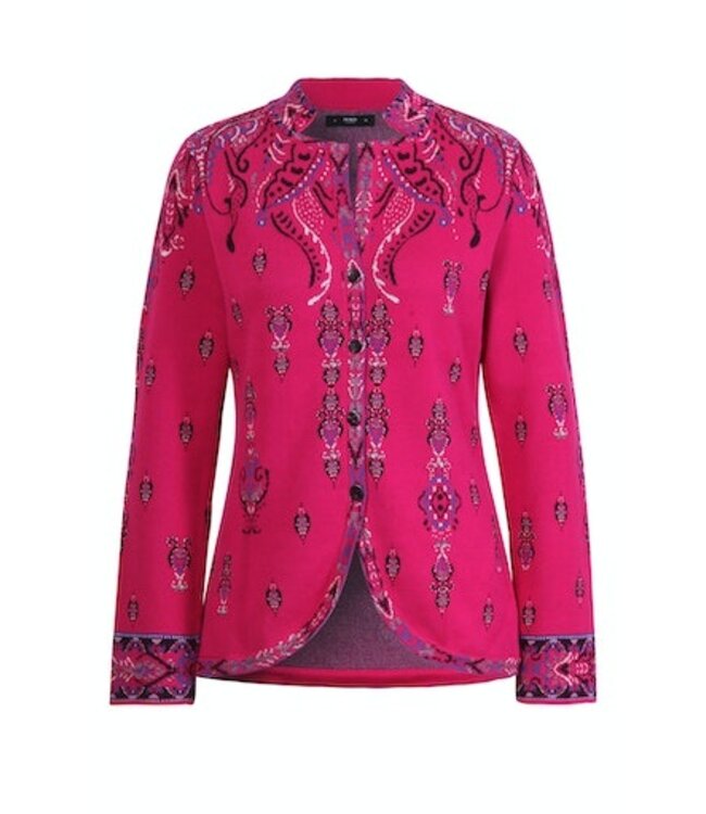 Jacquard Jacke Blumen Pink