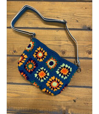 21BagsandMore Crochet bag Petrol Blue