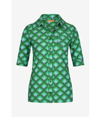 Tante Betsy Button Shirt Palm Green