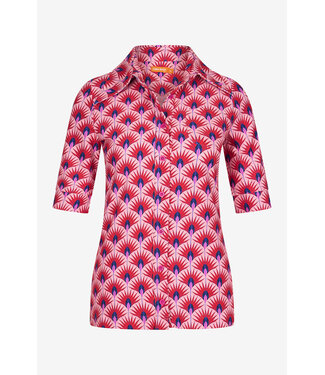 Tante Betsy Button Shirt Palm Red